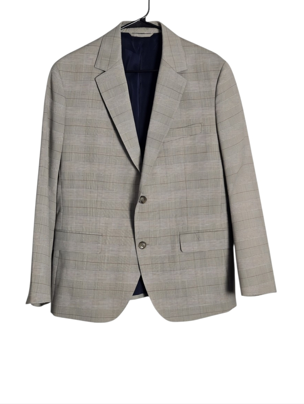 Bonobos Jetsetter Tan Glen Plaid Suit Italian Wool Blend Jacket 40S Pants 32x28 - Picture 2 of 16